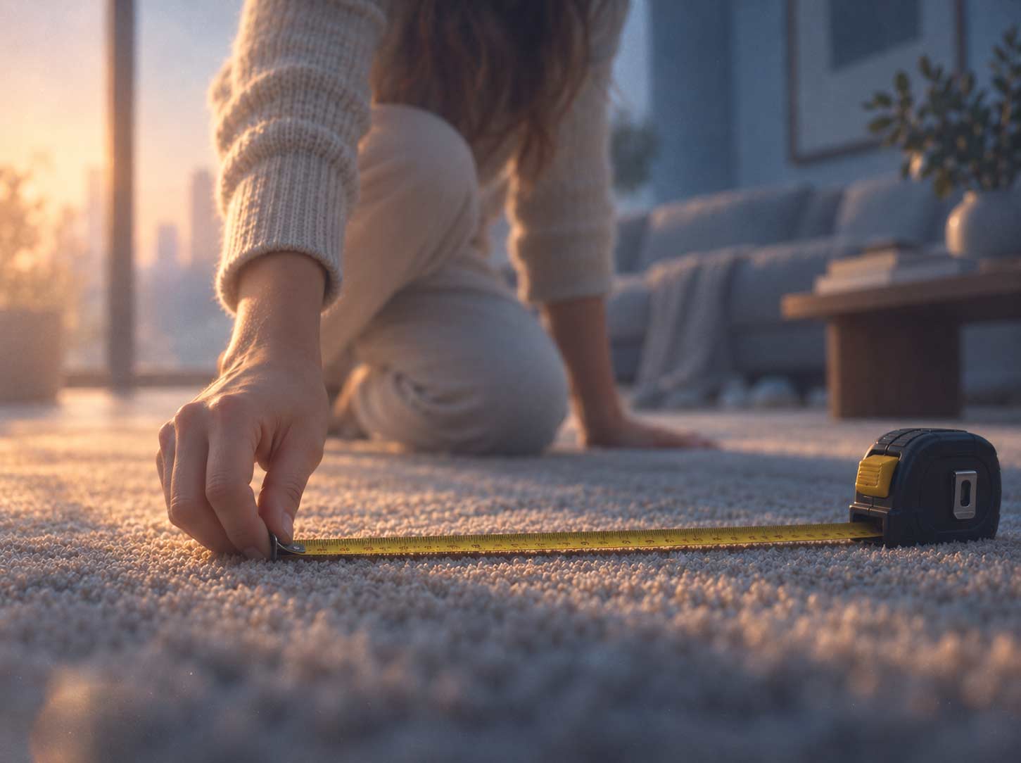 Measuring tape on the floor